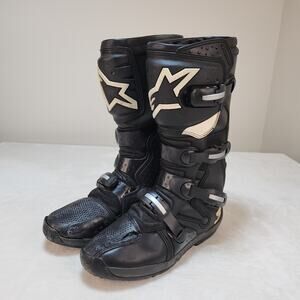 Alpinestars Tech 3 Boots Mens 12 Motocross Motorcycle Dirt Bike Black White